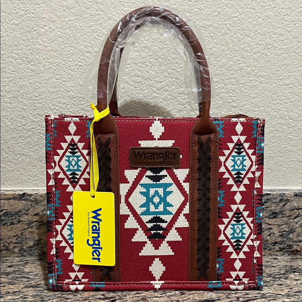 Wrangler Red Aztec Tote Bag